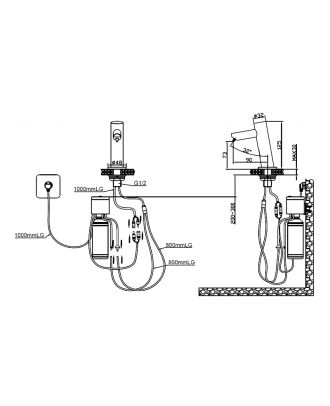 Countertop liquid soap dispenser with infrared-sensor 1000 ml in chrome-plated brass