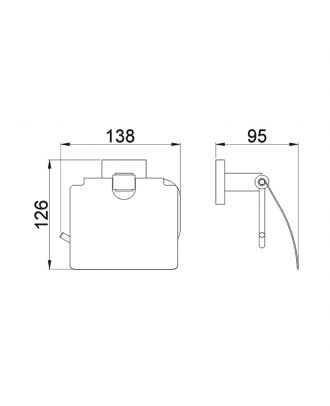 Toilet paper holder with 304 stainless steel lid. Polished finish