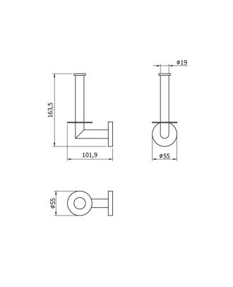 NOFER - Stainless steel AISI 304 stainless steel roll holder, Satin