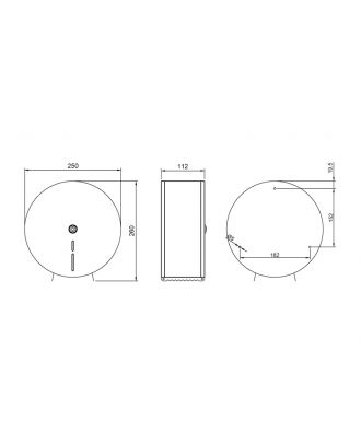 NOFER - Stainless steel industrial toilet paper dispenser. Satin