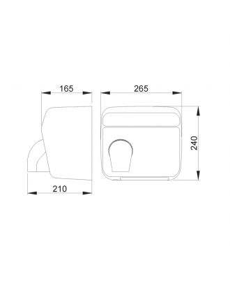 NOFER - CYCLON stainless steel hand dryer 2450w with electronic sensor, IP23, Satin finish