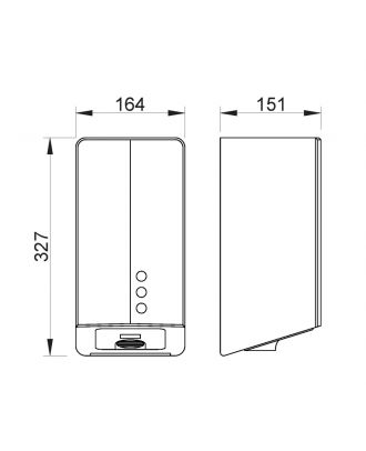FUGA EVO stainless steel hand dryer with electronic sensor. Satin finish