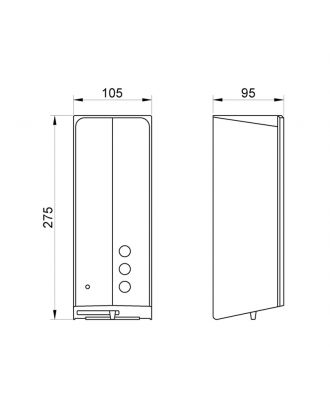 AUTOMATICS EVO stainless steel automatic liquid soap dispenser 1000 ml. Satin