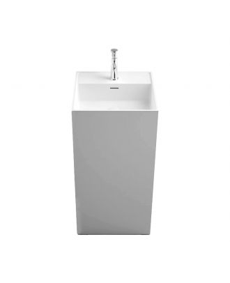 Totem, Square column washbasin On floor Solid Surface 44X87 cm, Matt white