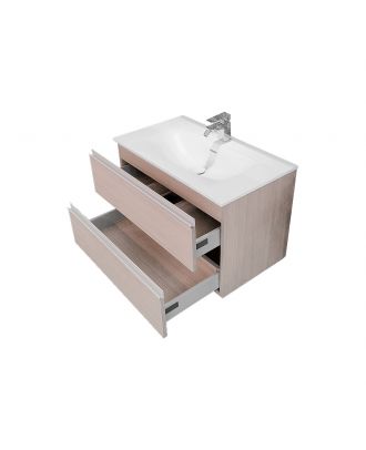 Encimera FLY countertop sink unit 81cm, Centered sink. Matt white X Beige