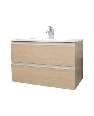Encimera FLY countertop sink unit 81cm, Centered sink. Matt white X Beige