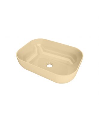 Ceramcolor OVAL countertop washbasin 46x14 cm, Matt Dark Beige