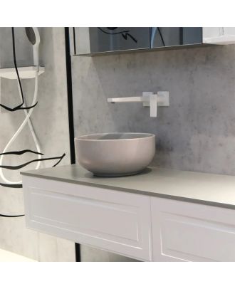 Ceramcolor Round countertop washbasin Ø 36X17 cm, Matt Dark Beige