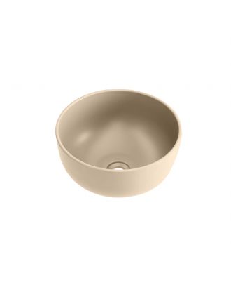 Ceramcolor Round countertop washbasin Ø 36X17 cm, Matt Dark Beige