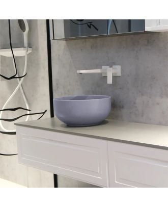 Ceramcolor Round countertop washbasin Ø 36X17 cm, Matt Light gray