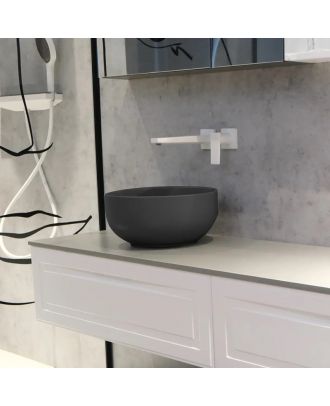 Ceramcolor Round countertop washbasin Ø 36X17 cm, Matt Black