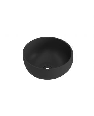 Ceramcolor Round countertop washbasin Ø 36X17 cm, Matt Black
