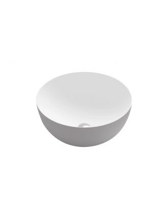 Lavabo countertop washbasin Solid Surface ROUND. Ø 40 cm. Matt White