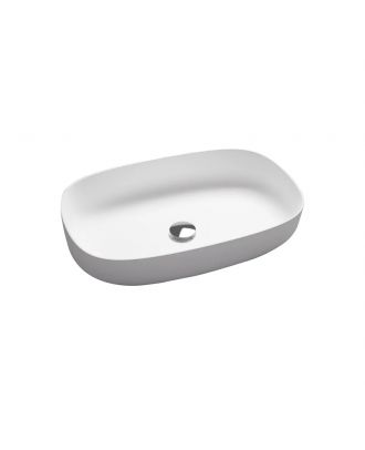 Lavabo MAX countertop washbasin Solid Surface 58X13 cm. Matt white