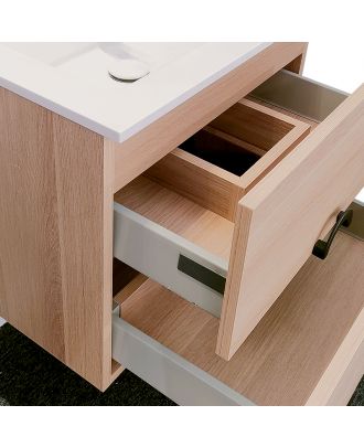 PRISMA countertop sink unit 61cm, Centered sink. Matt white X Beige