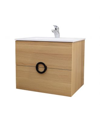 PRISMA countertop sink unit 81cm, Centered sink. Matt white X Beige