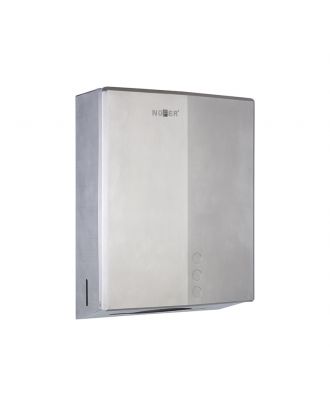 Stainless Steel Wall-Mounted Paper Towel Dispenser With Safety Lock. Satin Finish