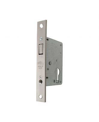 Hook-bolt lock for sliding doors without cylinder, nickel