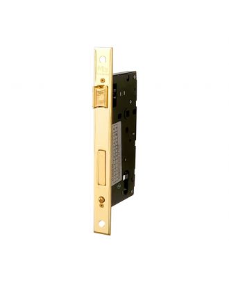 Mortise Lock 85 X 45 For Wooden Door Without Cylinder, Polished Brass