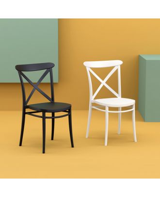Siesta - Cross chair for indoor and outdoor, White