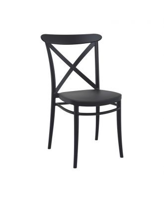 Siesta - Cross chair for indoor and outdoor, Black