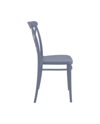 Siesta - Cross chair for indoor and outdoor, Dark grey