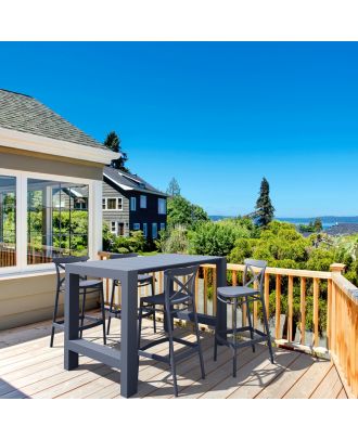 Siesta - Cross barstool 75 for indoor and outdoor, Dark Grey