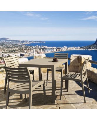 Siesta - Ares 80 square table for indoor and outdoor use, Taupe