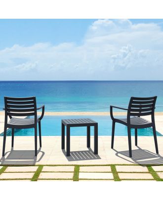 Siesta - Ocean Side Table 45cm, square, for indoor and outdoor use Black