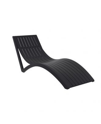Slim Sunlounger Black