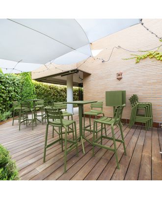 Siesta - Helen bar stool for indoor and outdoor use, Olive Green