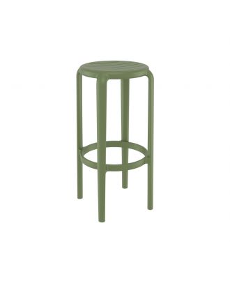 Siesta - Tom Bar Stool 75 cm, For indoor and outdoor use, Marsala finish-Olive Green