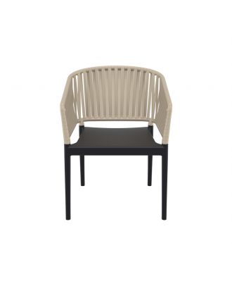 Siesta - Portofino Armchair for indoor and outdoor use Black Taupe