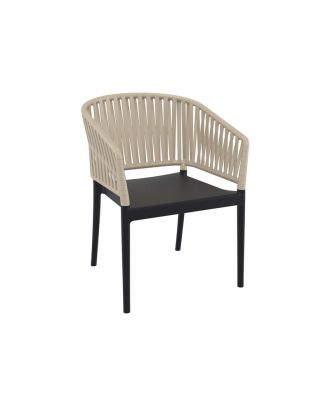 Siesta - Portofino Armchair for indoor and outdoor use Black Taupe