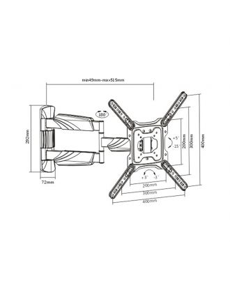 Elegant Full-Motion Tv Wall Mount For Most 23''-55'' Oled/Led/Lcd Flat Panel Tvs