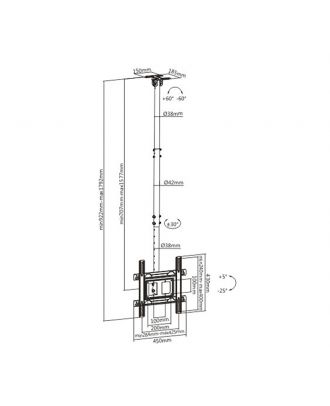 Heavy-Duty Tv Ceiling Mount For 32"-70" Tv