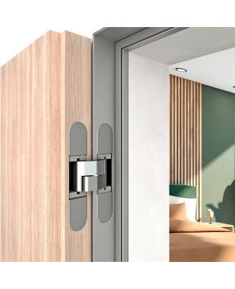 Concealed hinge for internal doors, 40kg x 2 hinges, 180°opening, matt black