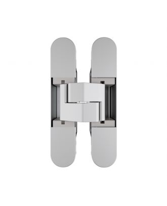 High loading capacity concealed hinge for internal flush doors, 60kg x 2 hinges, 180°opening, matt chromium