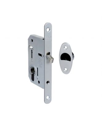 Lock Scivola tre 16 x 160 forend For Sliding Doors Matt Chrome cylinder lock