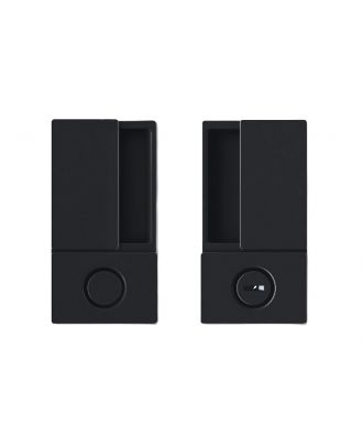 AGB Wave door handle with Polaris Magnetic Mortice lock for bathroom doors, Black