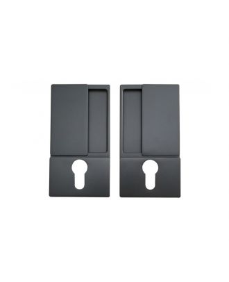 AGB Wave door handle with SCIVOLA TRE CLASS lock for Sliding doors, cylinder hole, Black