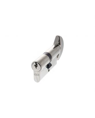 AGB Euro Profile Cylinder 70mm 35-35, 5 Pin, 3 profiled keys & knob, Chromium