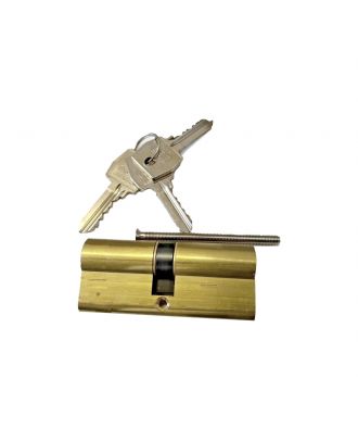AGB Euro profiled Cylinder 80mm 40-40, 3 profiled keys, Polished Brass