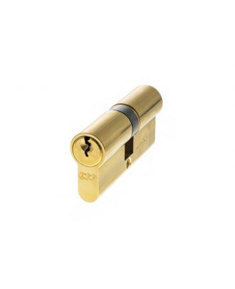 AGB Euro profiled Cylinder 54mm 27-27, 3 profiled keys, Polished Brass