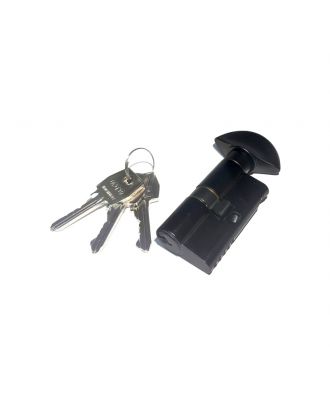 AGB Euro Profile Cylinder 70mm 35-35, 5 Pin, 3 profiled keys & knob, Matte Black