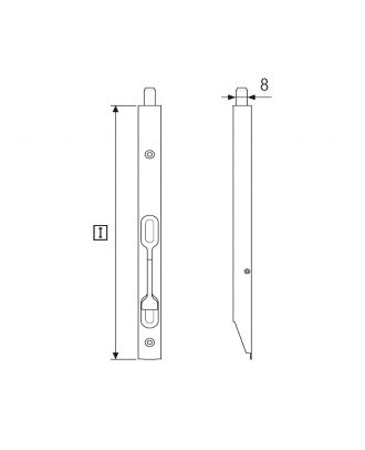 Flush Bolt 16Cm, Brass