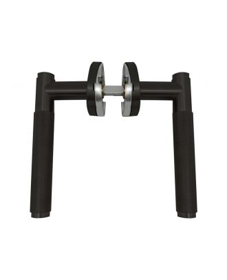 WELDER - Knurled Solid bathroom door handle Matt Black
