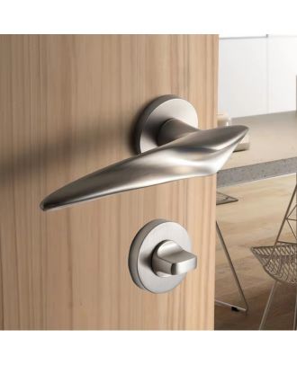 WELDER Modern bathroom door handle matte satin nickel