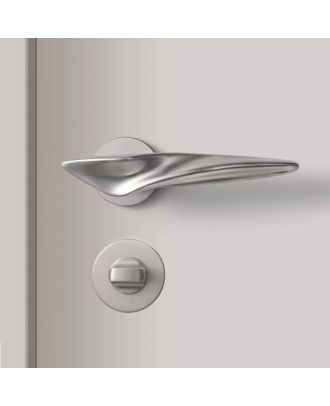 WELDER Modern bathroom door handle matte satin nickel