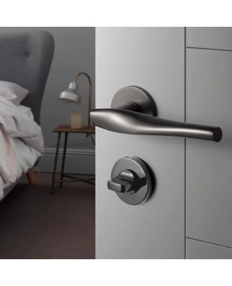 WELDER Modern Luxury bathroom door handle Gun Black Brushed